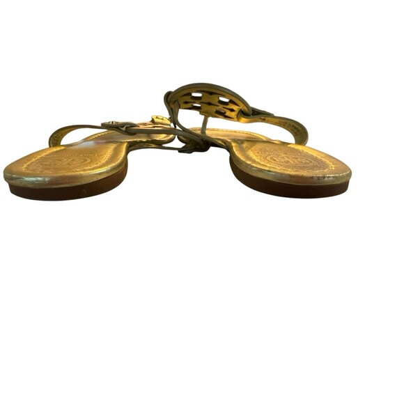 Tory Burch Metallic Gold Miller Logo Sandals Women’s Size 9 – Pre-Owned - Picture 6 of 10